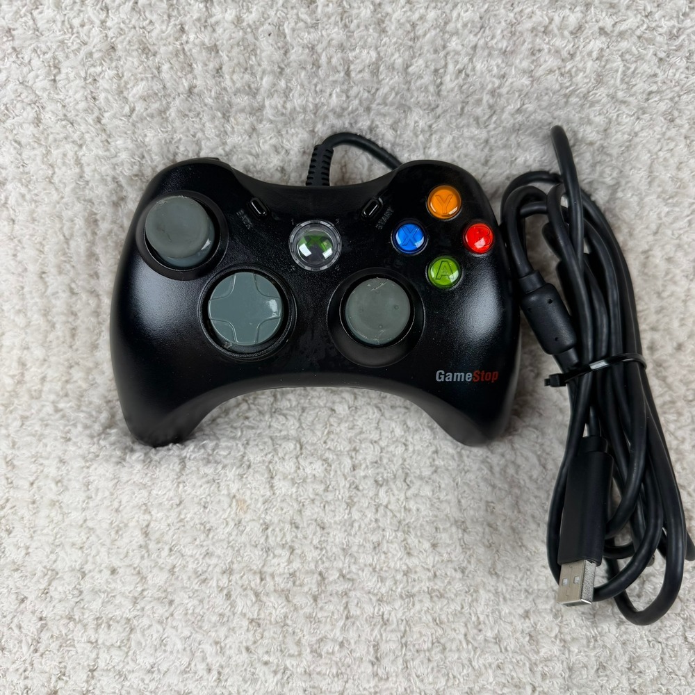 GameStop Xbox 360 Wired Controller Black Model BB-070 USB Gamepad